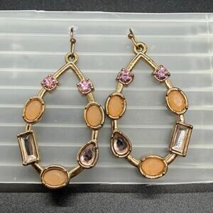 Gold-tone drop earrings faceted stones Loren Hope Finn
